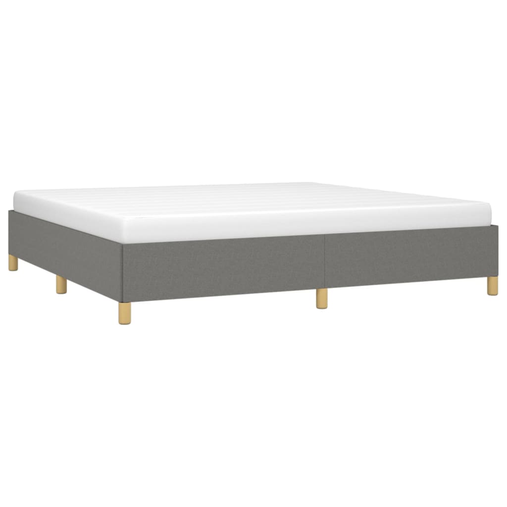 Estrutura de cama sem colchão 200x200 cm tecido cinzento-escuro