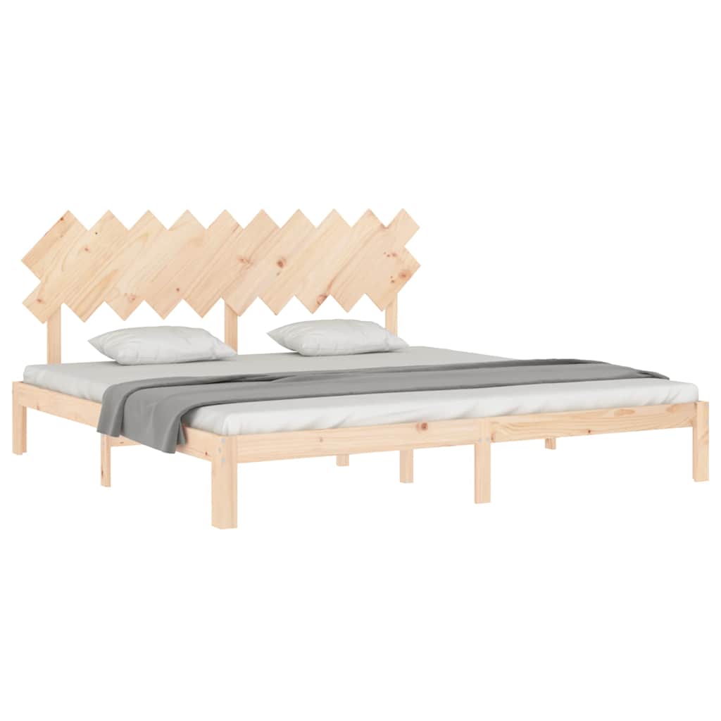Cama sem colchão 200x200 cm madeira de pinho maciça