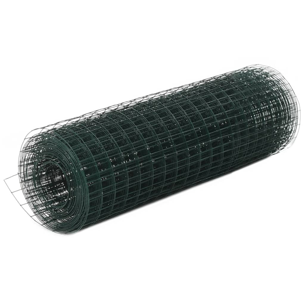 Cerca arame galinheiro 10x0,5 m aço c/ revestimento PVC verde