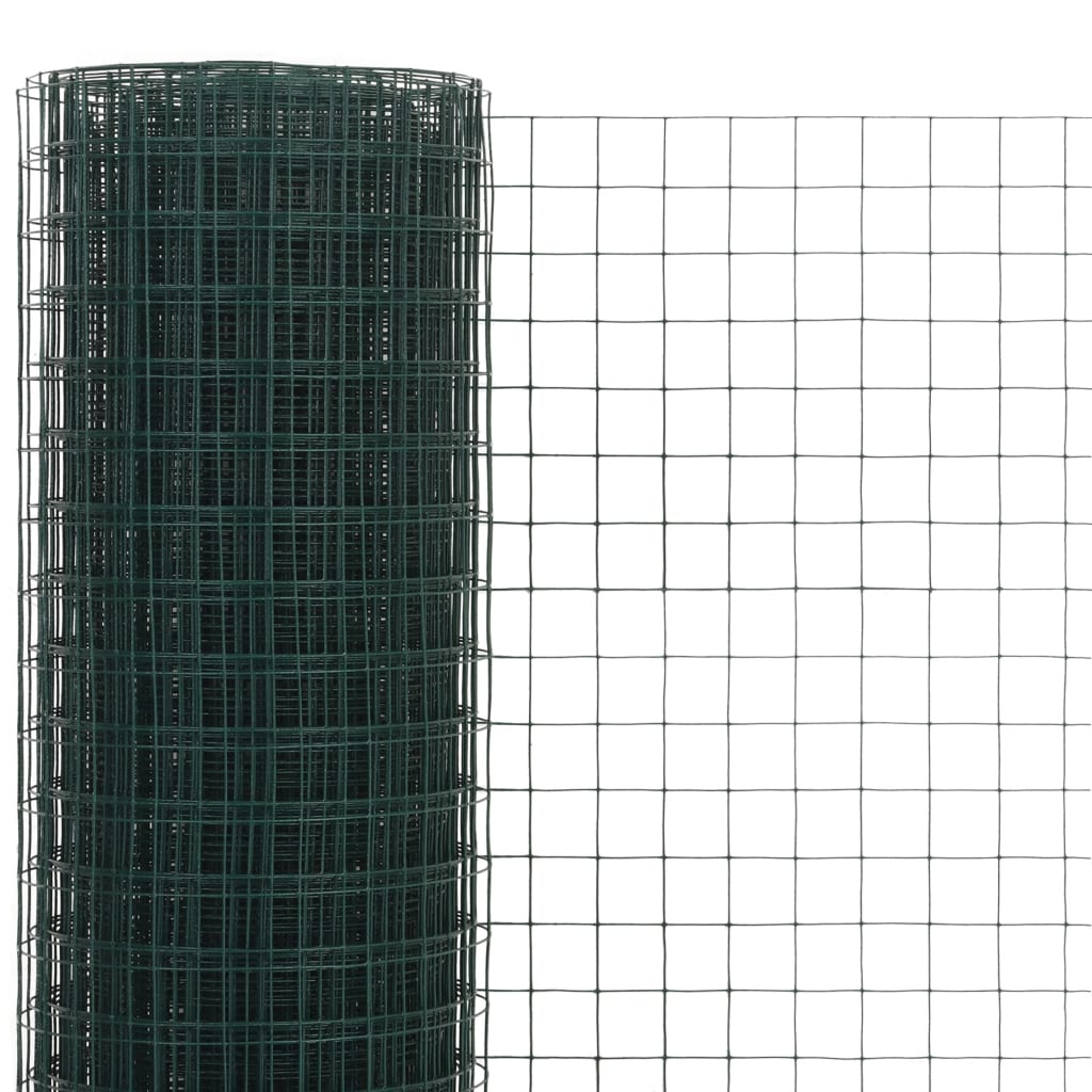 Cerca arame galinheiro 10x0,5 m aço c/ revestimento PVC verde