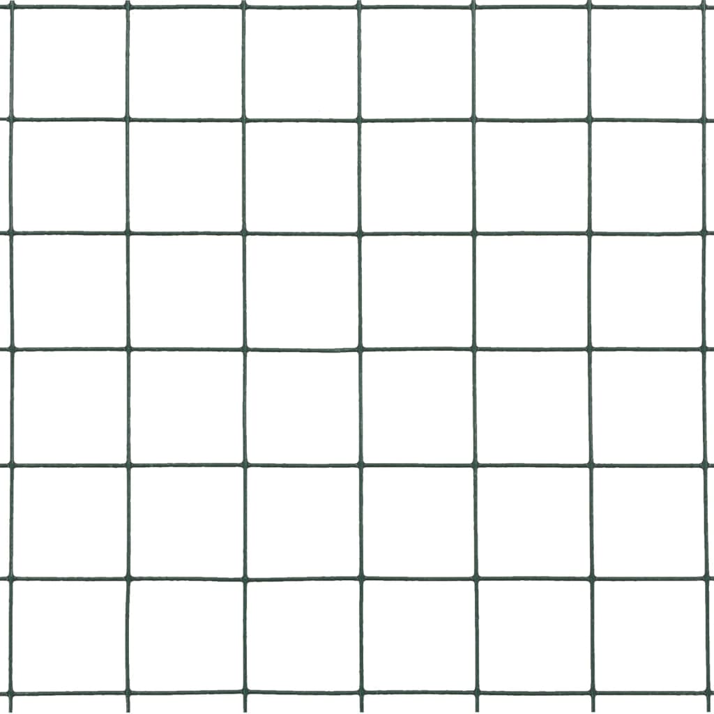Cerca arame galinheiro 10x0,5 m aço c/ revestimento PVC verde