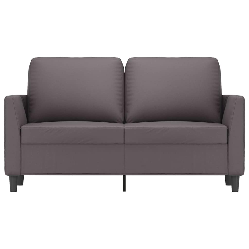 Sofá de 2 lugares 120 cm couro artificial cinza