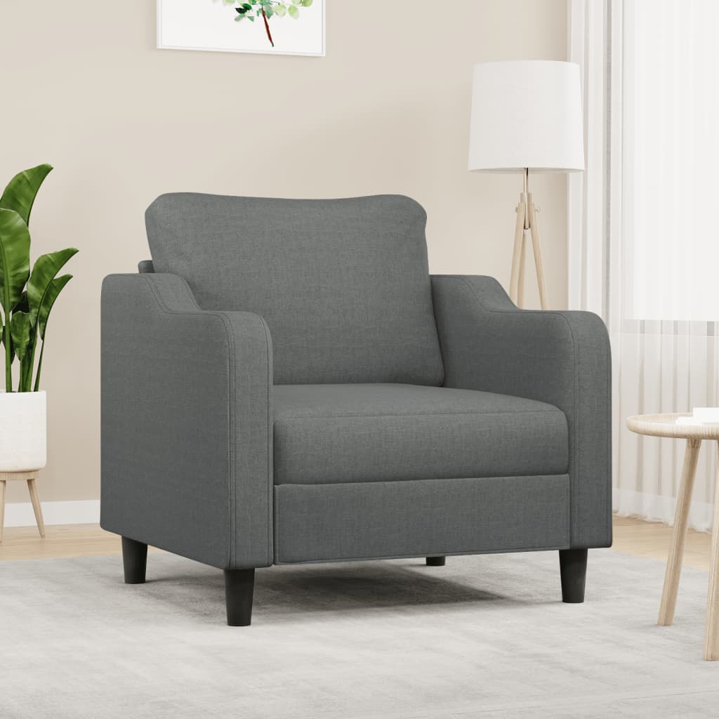 Poltrona 60 cm tecido cinzento-escuro