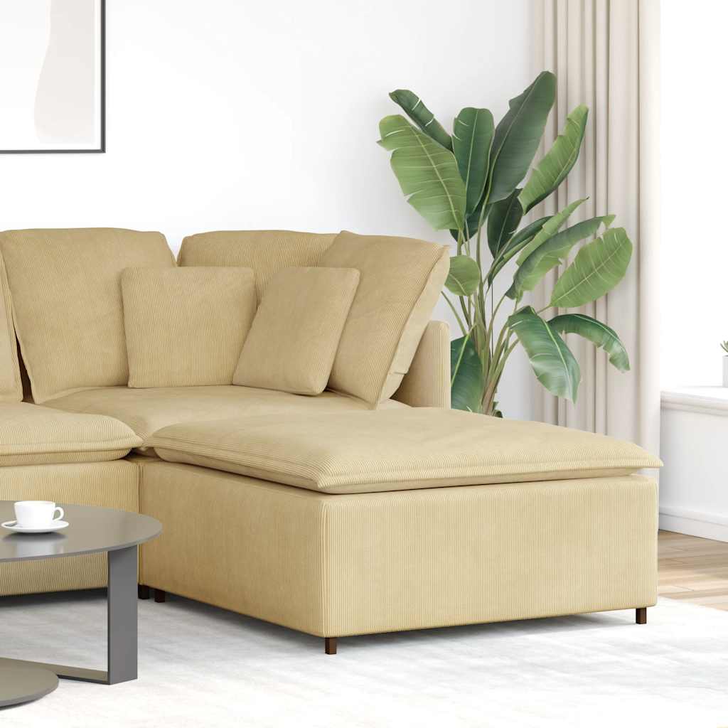 Módulo de sofá modular com apoio para os pés, cinza e verde, 100x100x48 cm