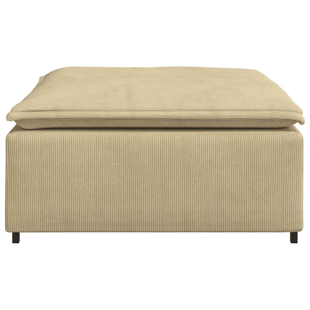 Módulo de sofá modular com apoio para os pés, cinza e verde, 100x100x48 cm