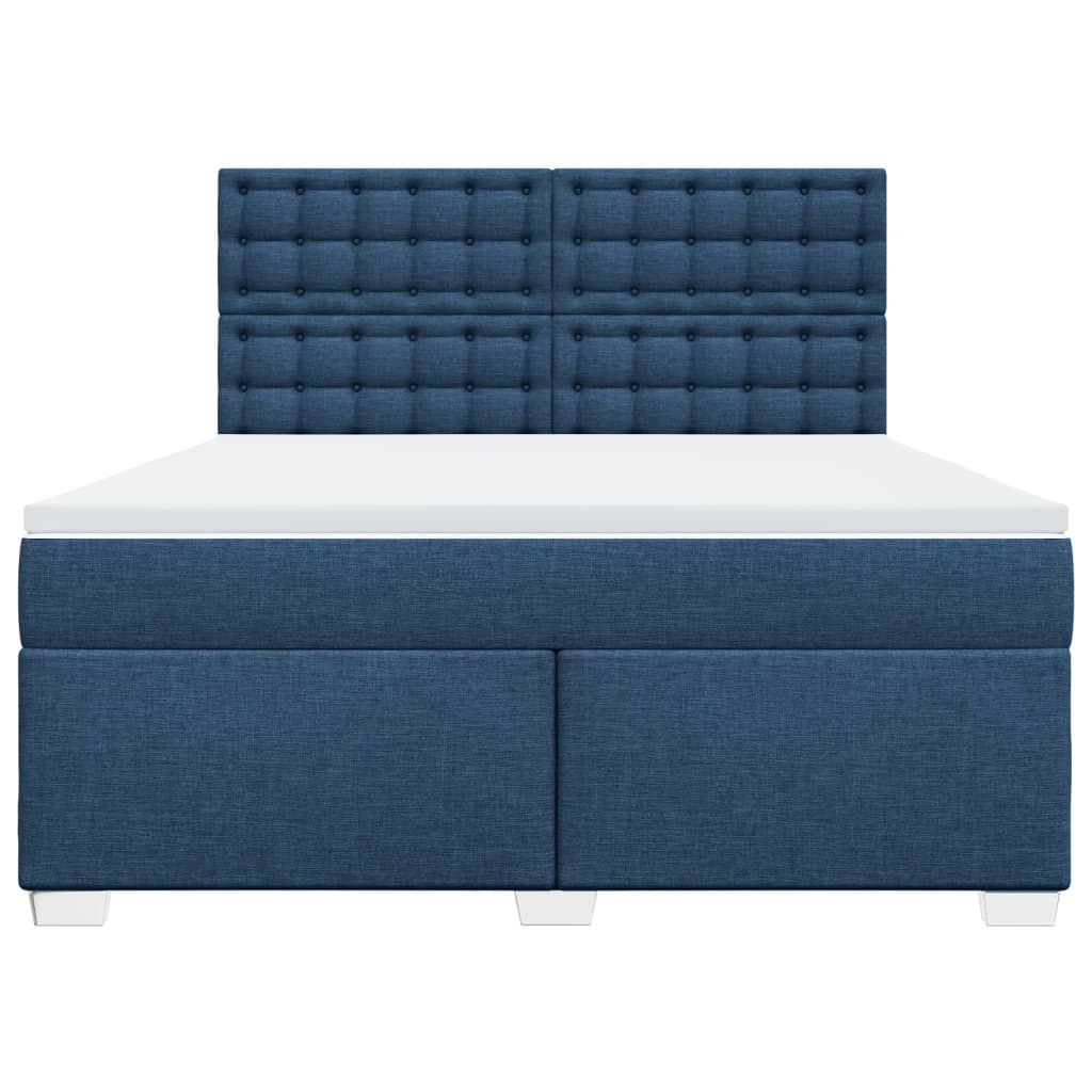 Cama com molas/colchão 180x200 cm tecido azul