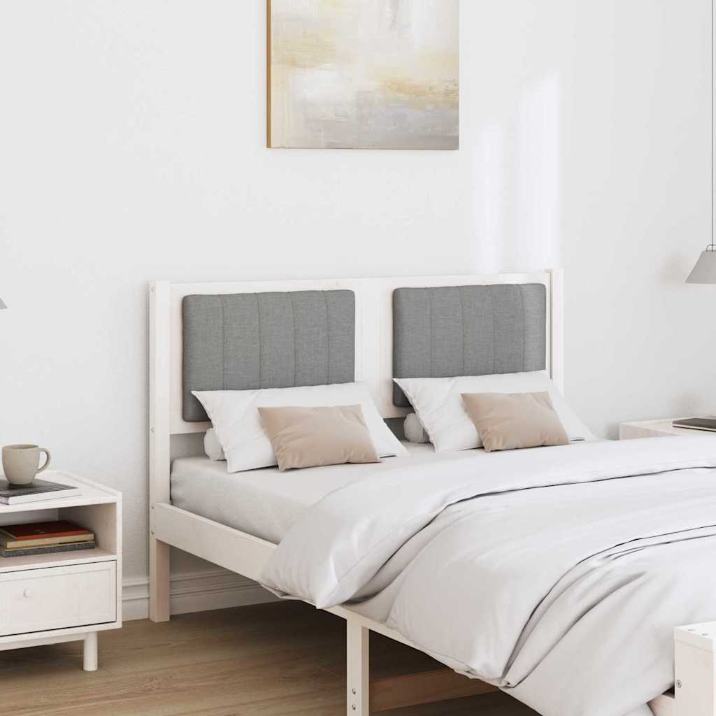 Cabeceira estofada branco 120 cm madeira de pinheiro sólida