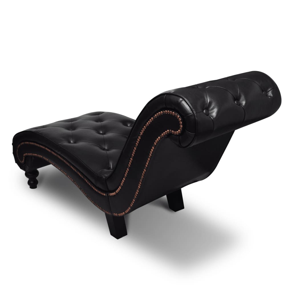 Chaise longue couro artificial castanho