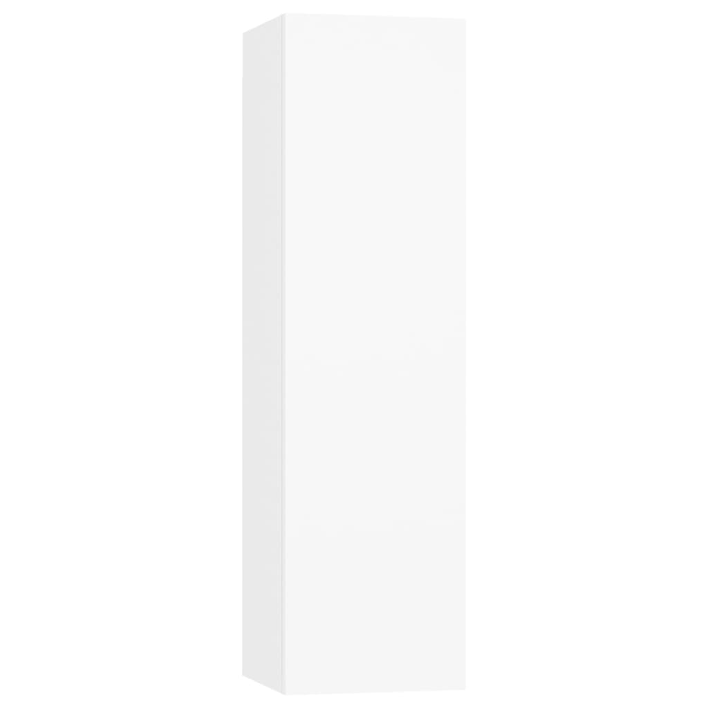 4 Pcs conjunto de móveis de TV derivados de madeira branco