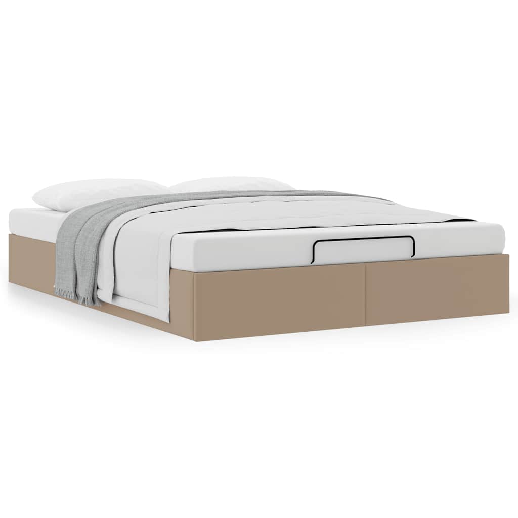 Estrutura de cama otomana sem colchão cappucino 140x190 cm