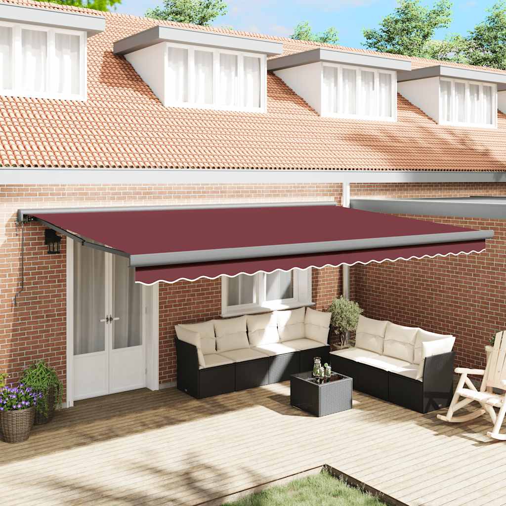 Toldo retrátil automático 500x300 cm bordô