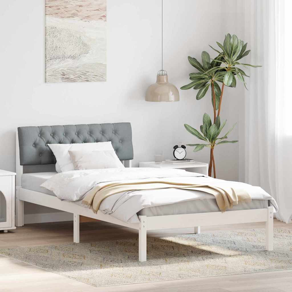 Estrutura da cama branco e cinza claro 100 x 200 cm