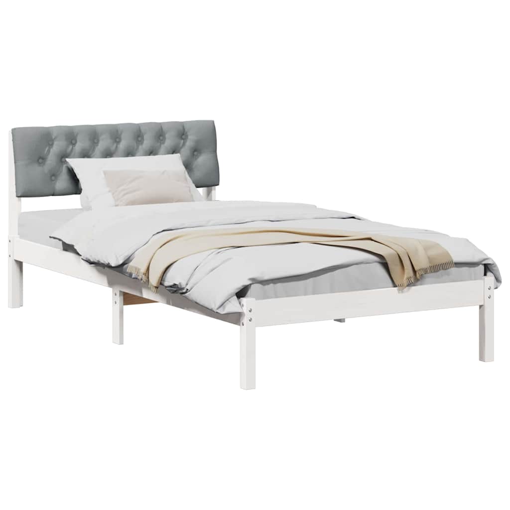 Estrutura da cama branco e cinza claro 100 x 200 cm