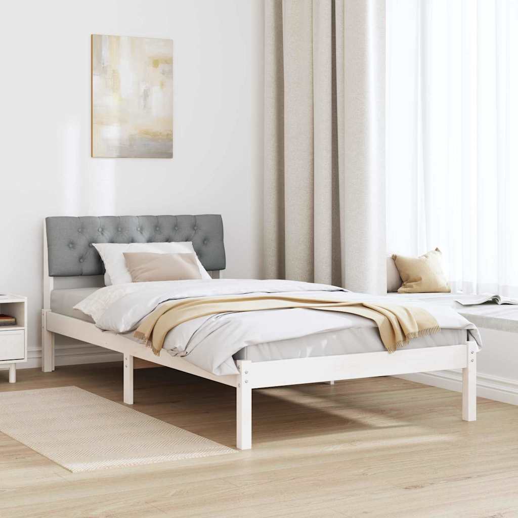 Estrutura da cama branco e cinza claro 100 x 200 cm