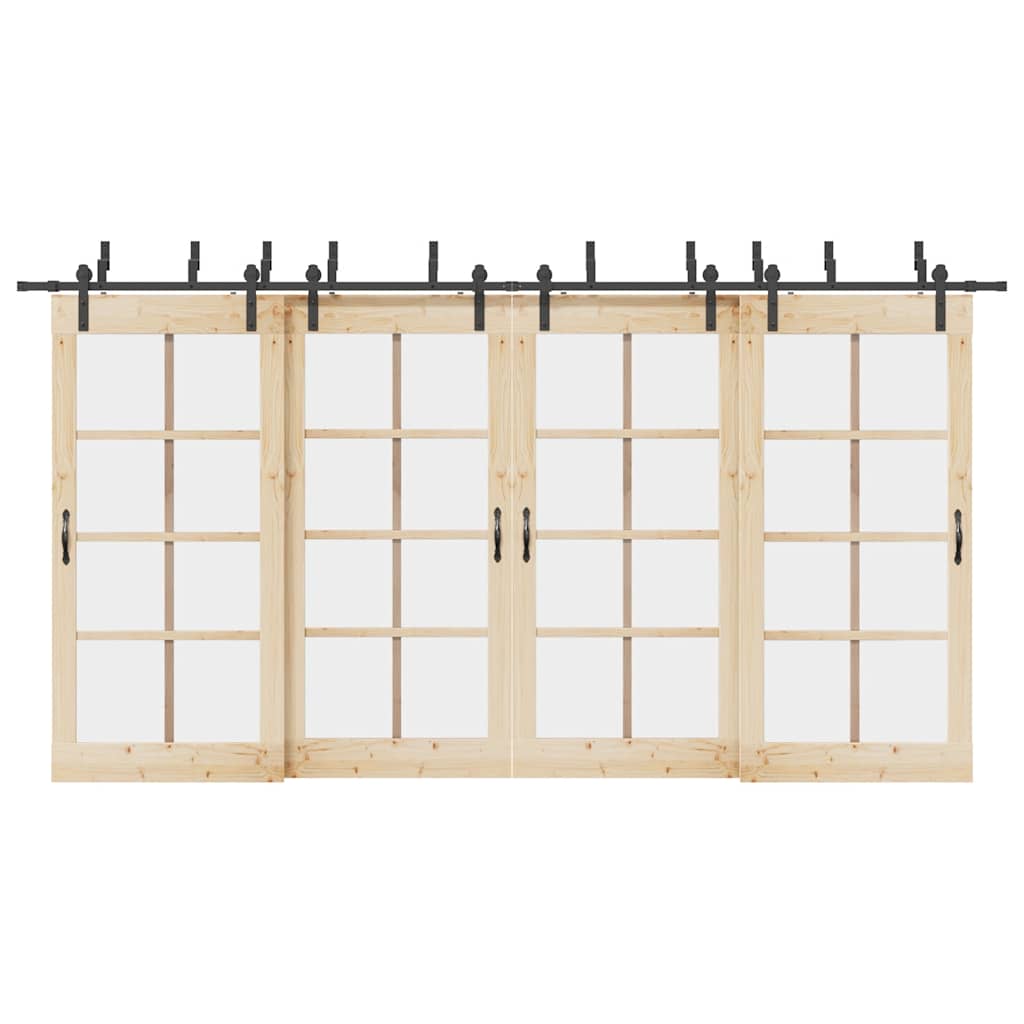 Kit de ferragens para porta deslizante 427 cm aço preto