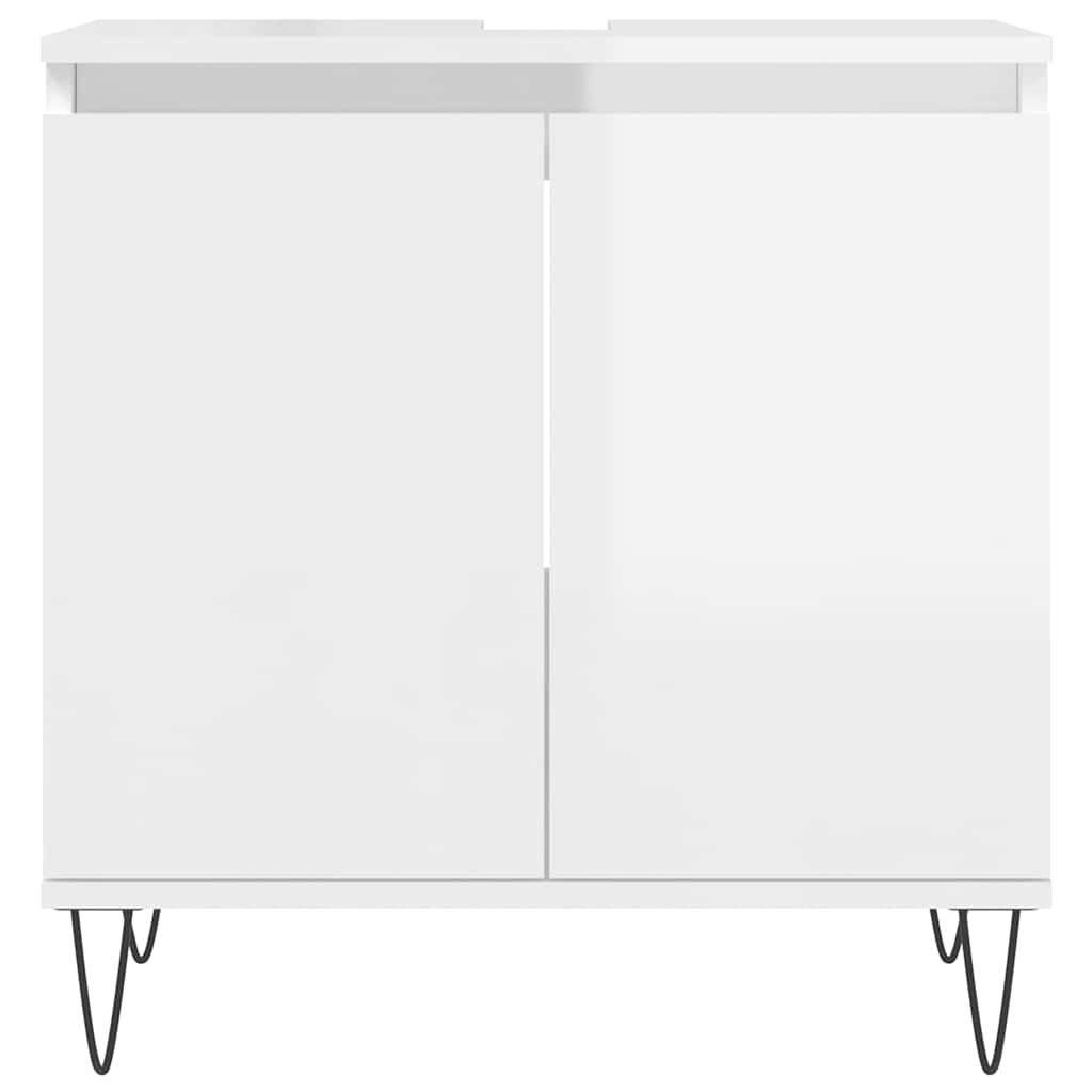 Armário casa banho 58x33x60 cm deriv. madeira branco brilhante
