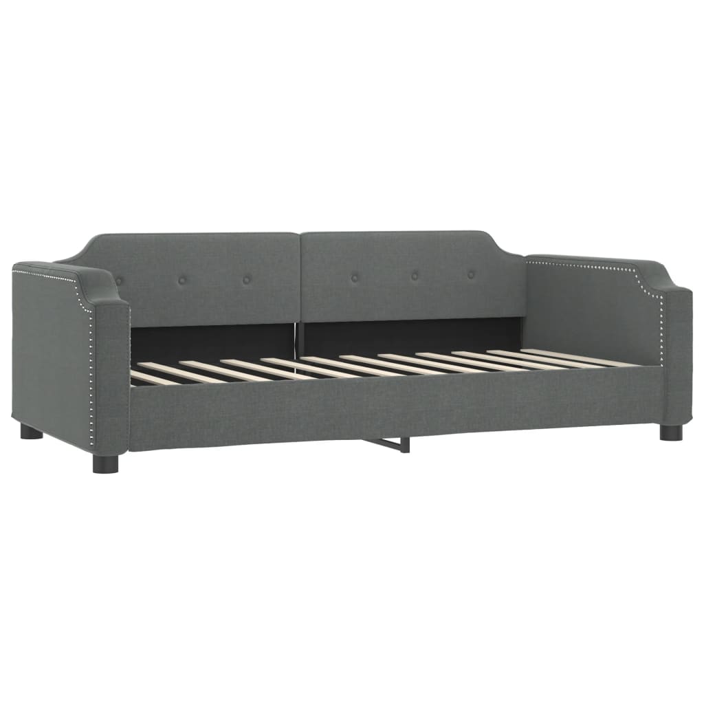Sofá-cama c/ gavetão e colchões 90x190cm tecido cinzento-escuro