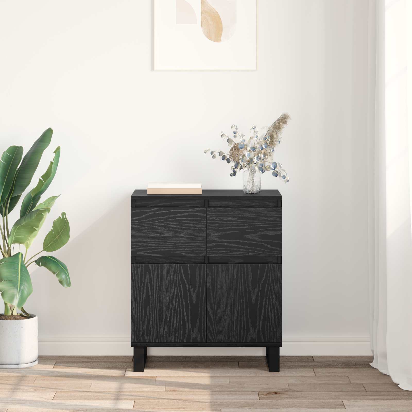 Buffet com gaveta carvalho preto 60 x 35 x 70 cm
