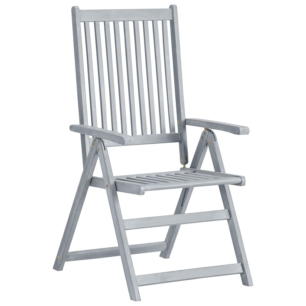 Cadeiras jardim reclináveis c/ almofadões 6 pcs acácia maciça