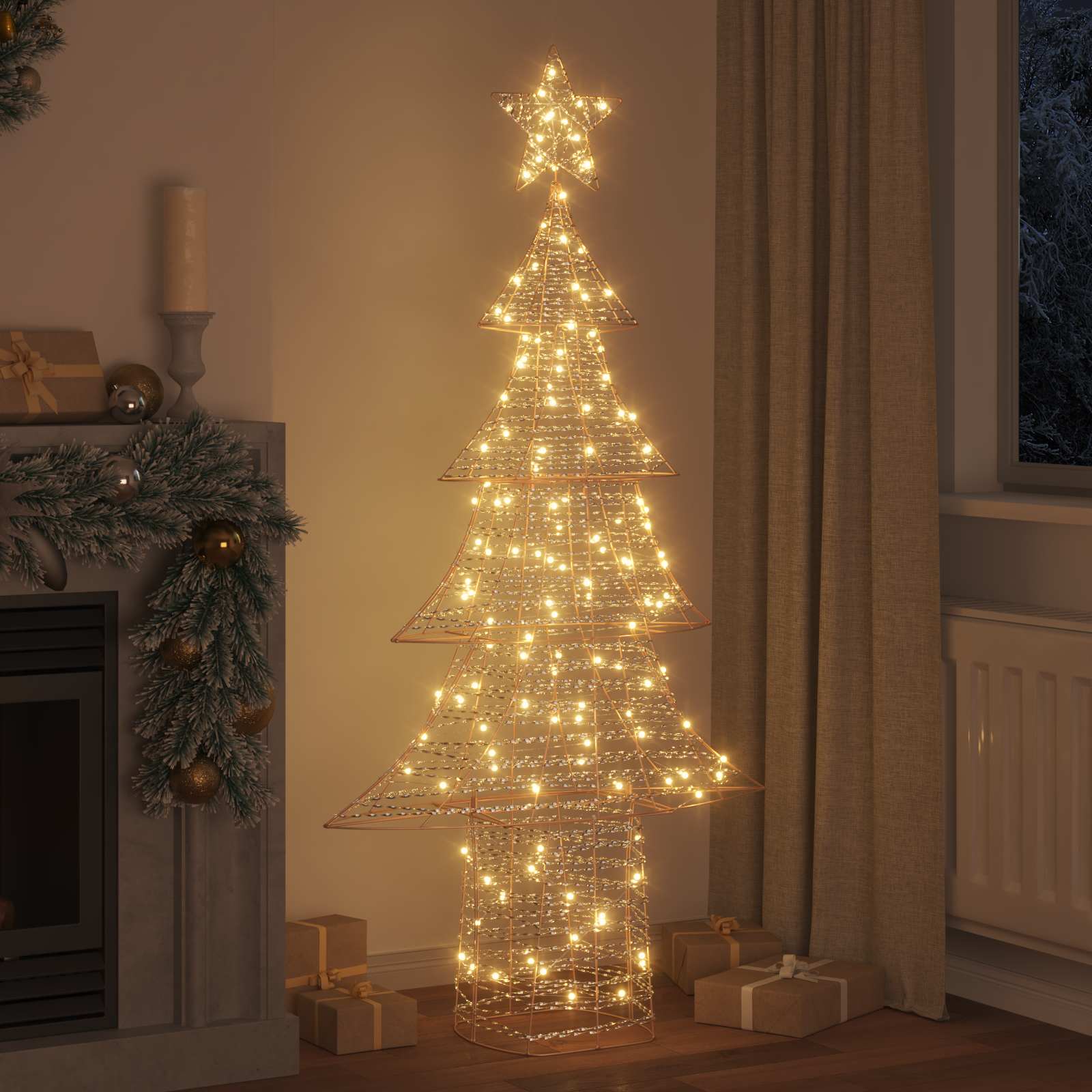Árvore de natal com 240 leds branco quente 181 cm PET