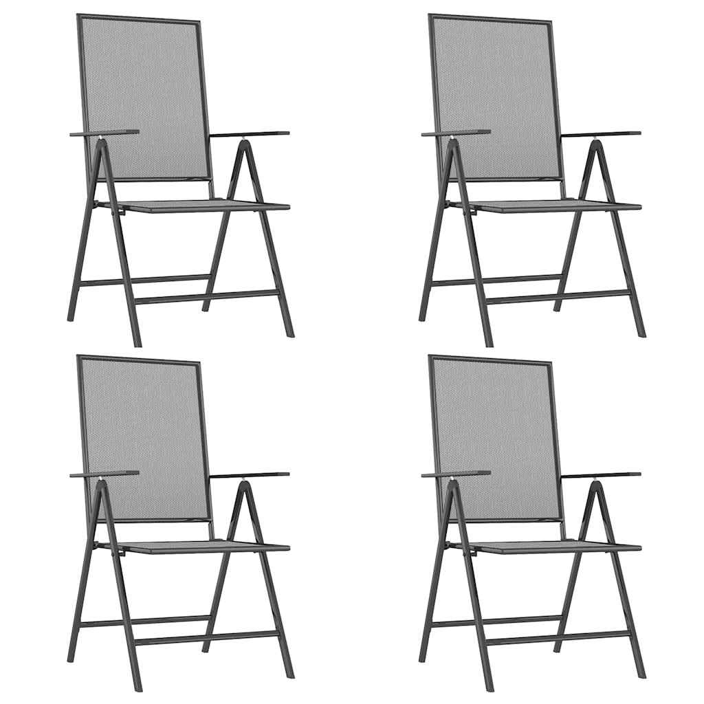 5 Pcs conjunto de jantar para jardim aço antracite