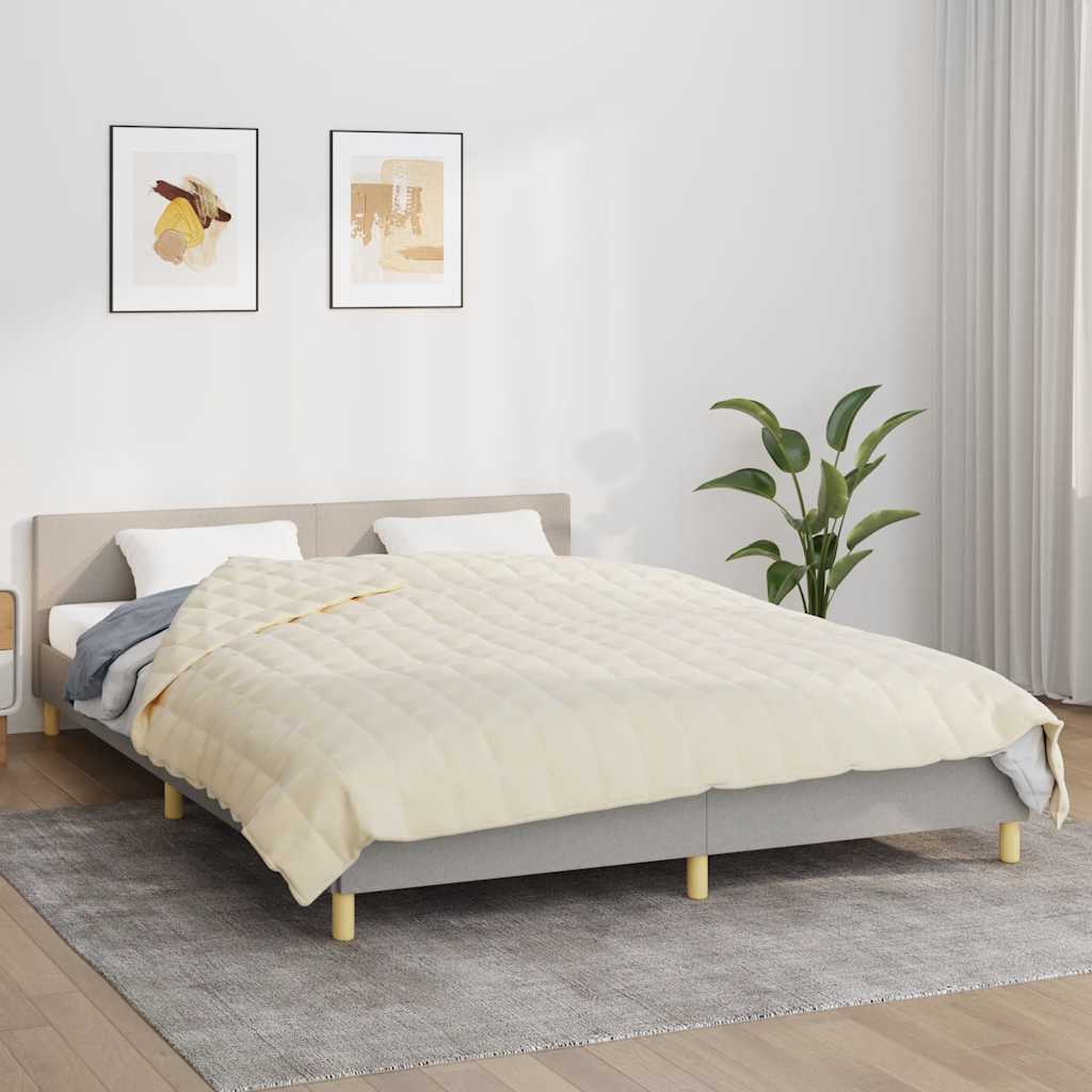 Manta pesada 9 kg 200x200 cm tecido creme-claro