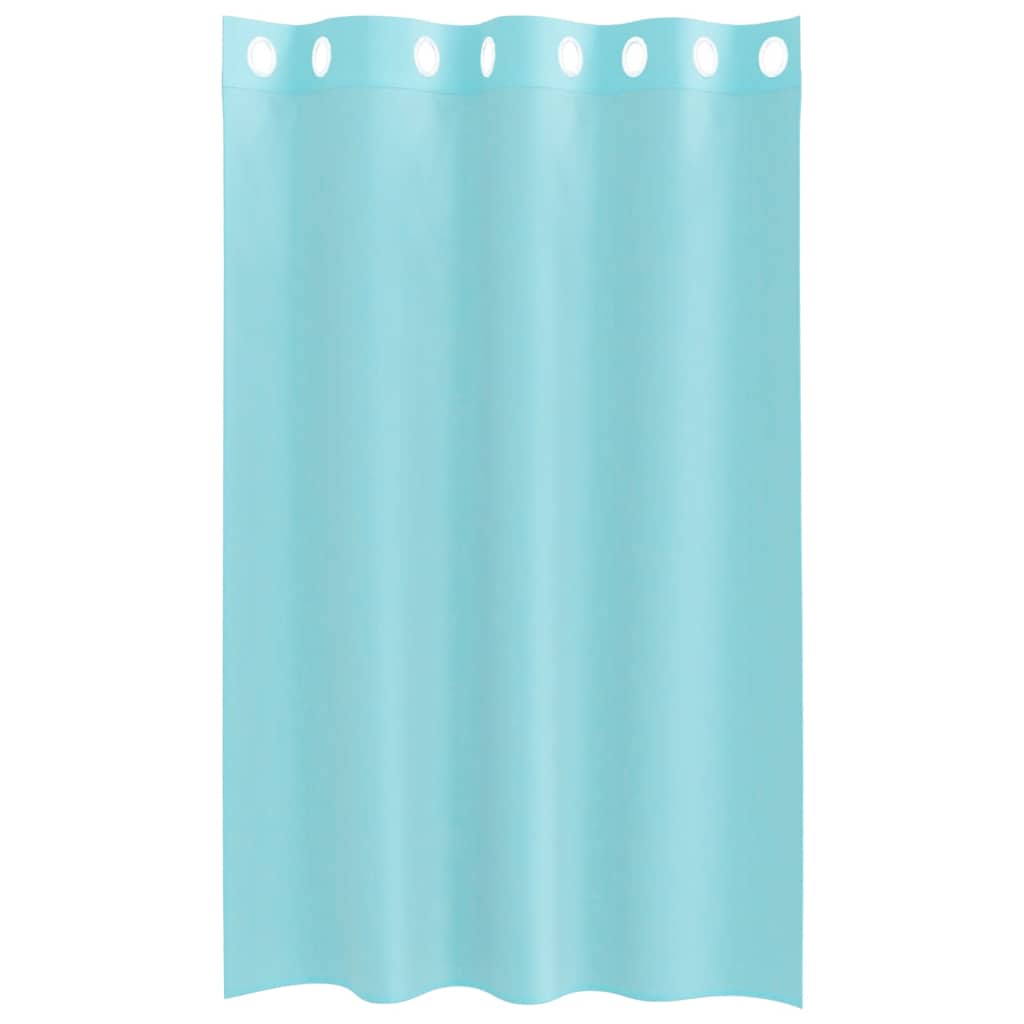 Cortinas de voile com ilhós 2 pcs turquesa