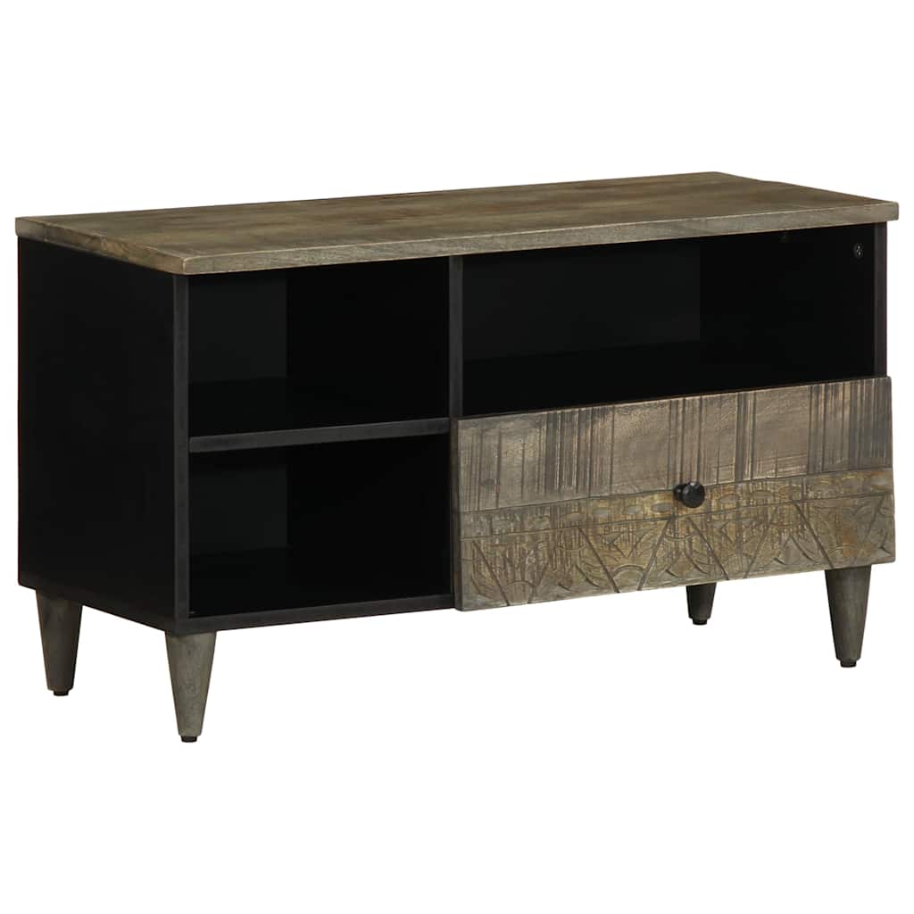 Móvel de TV 80x33x46 cm madeira de mangueira maciça preto