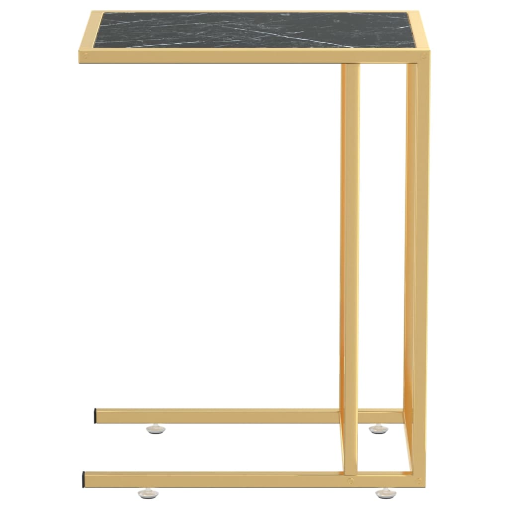 Mesa apoio computador mármore preto 50x35x65 cm vidro temperado