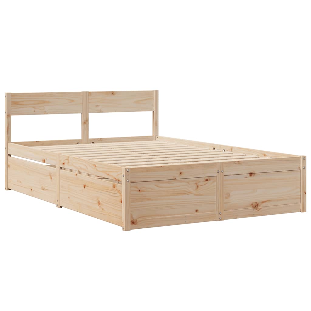 Cama sem colchão 120x200 cm madeira de pinho maciça
