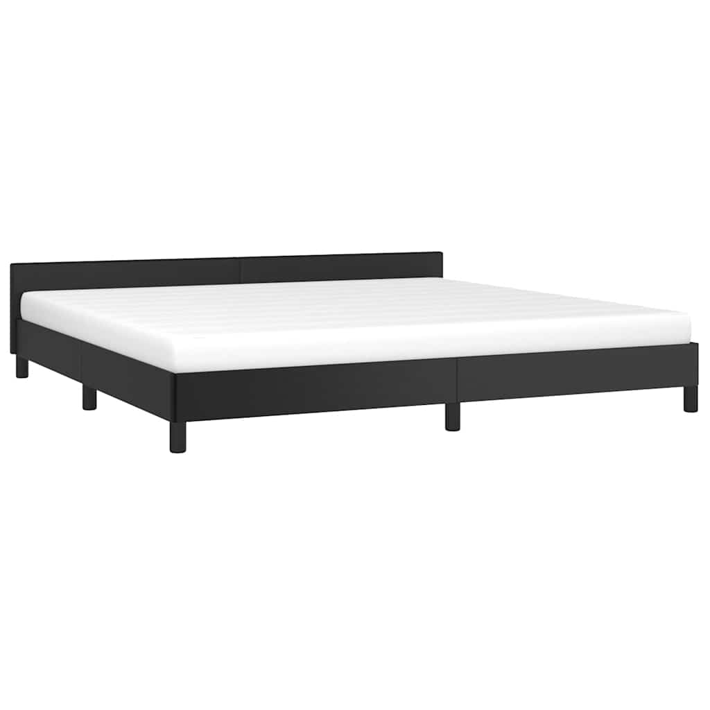 Estrutura cama c/ cabeceira sem colchão 200x200 cm preto