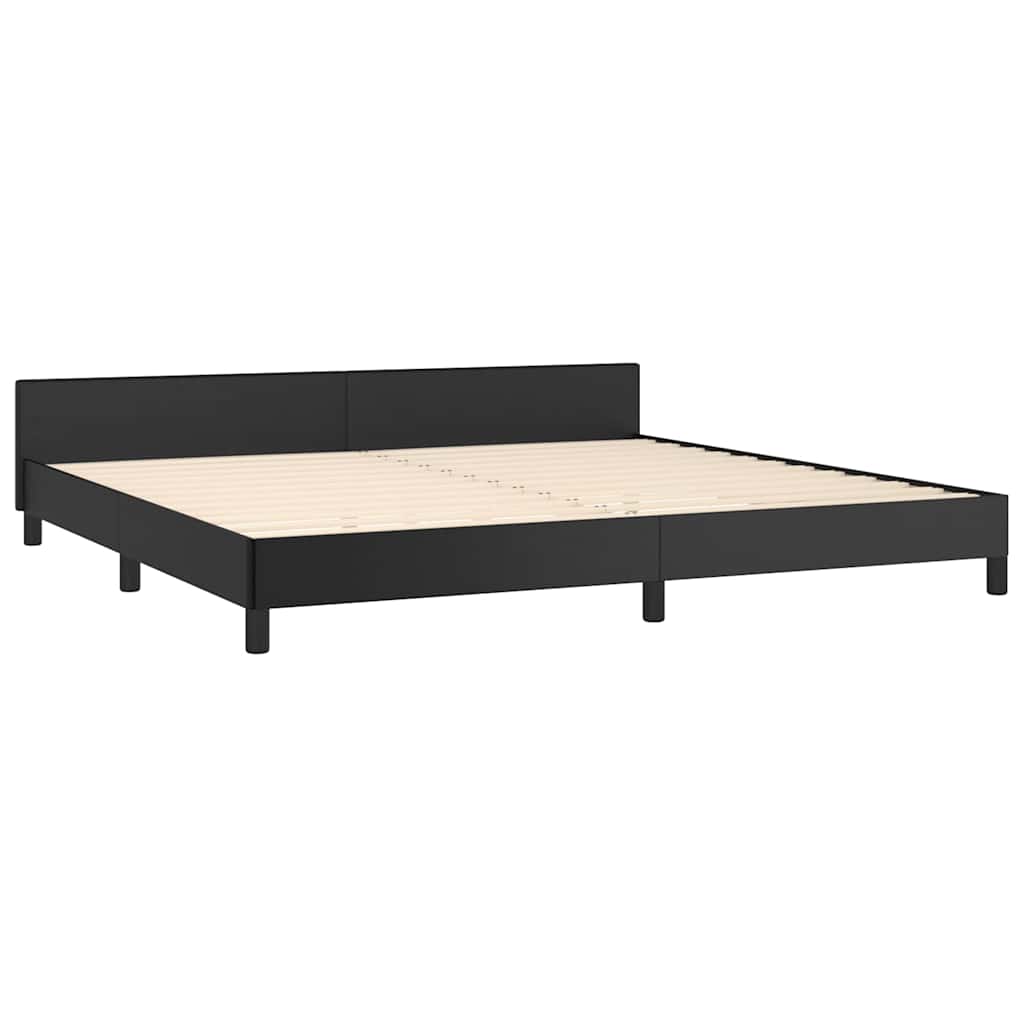 Estrutura cama c/ cabeceira sem colchão 200x200 cm preto