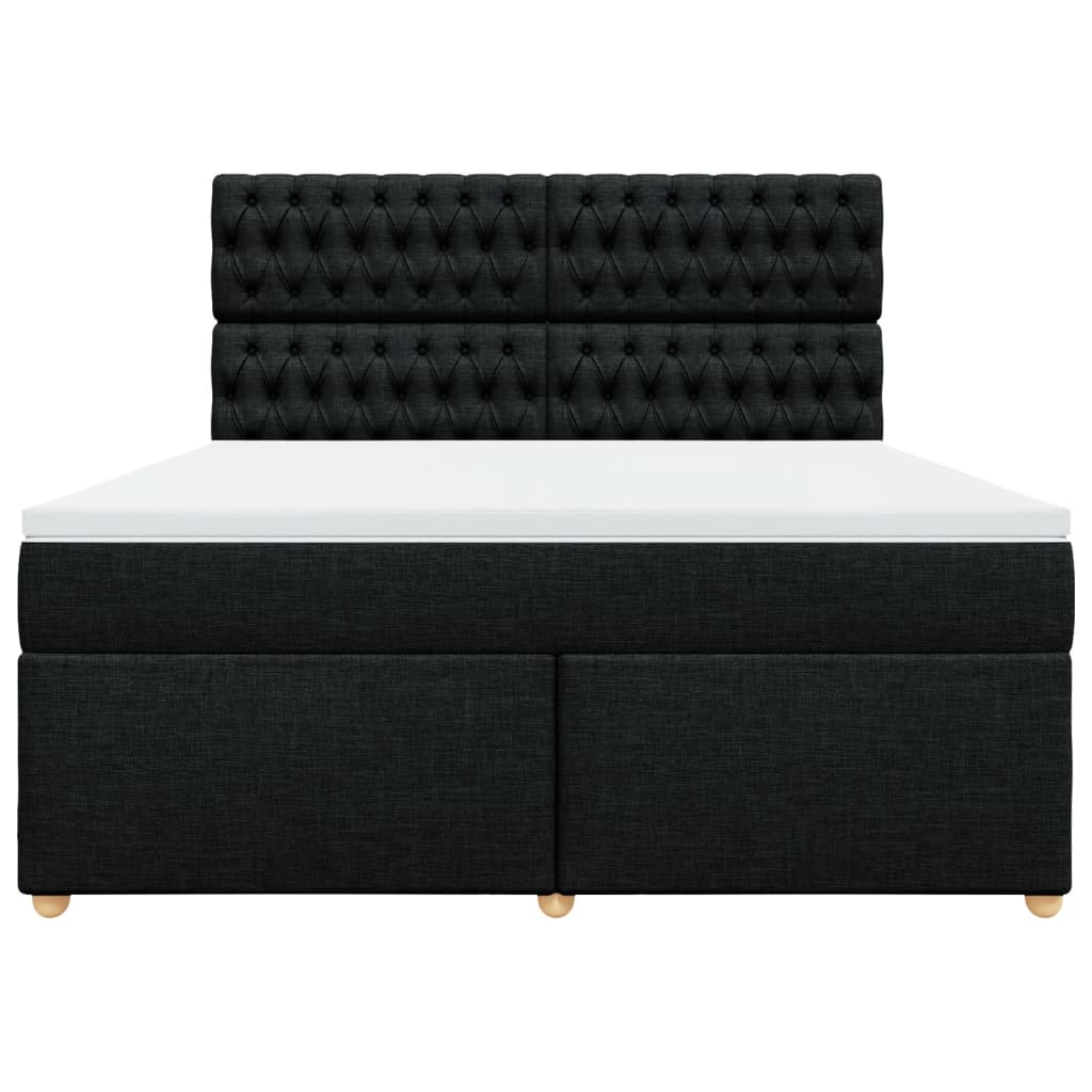 Cama com molas/colchão 180x200 cm tecido preto