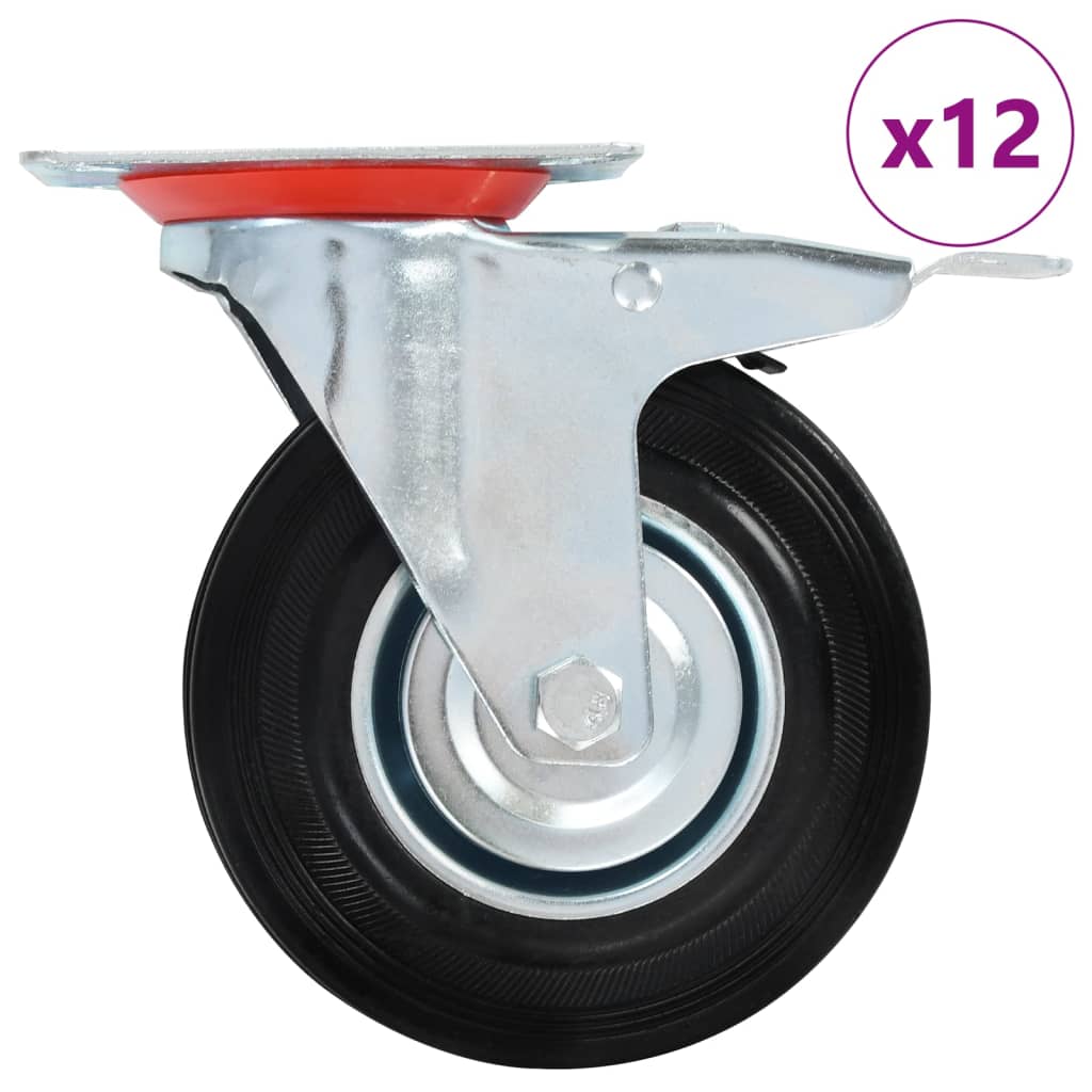 12 Pcs rodas giratórias 125 mm