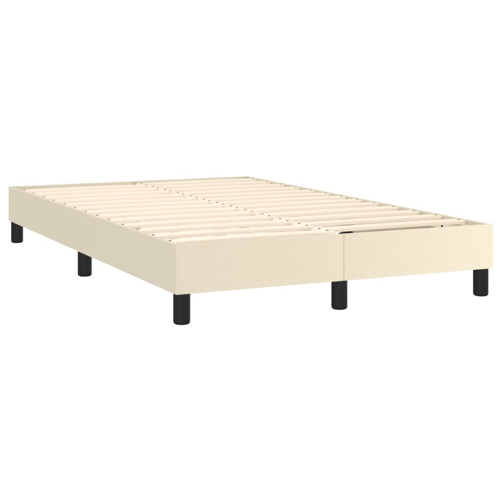 Estrutura de cama com molas 120x200 cm couro artificial cor creme