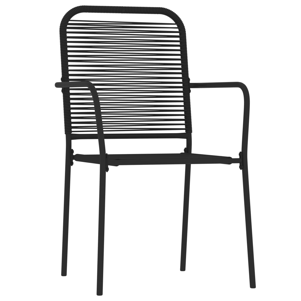 9 Pcs conjunto de jantar para jardim preto