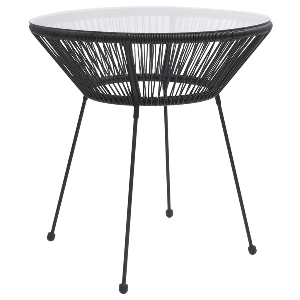 5 Pcs conjunto de jantar para jardim preto