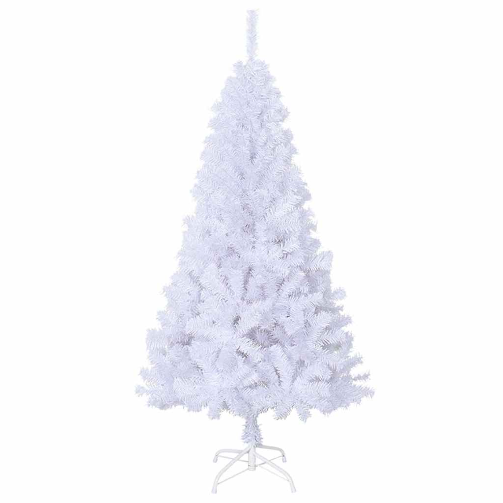 Árvore de natal artificial com ramos grossos 150 cm PVC branco