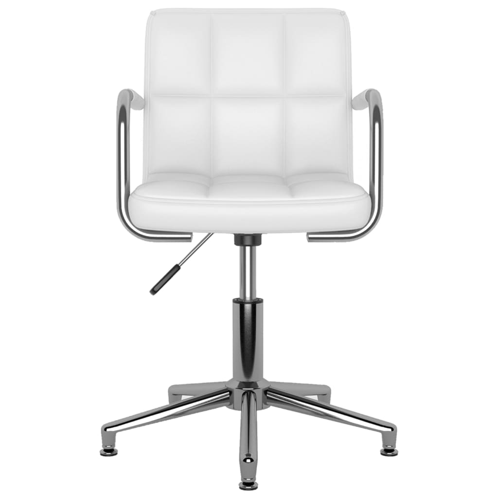 Cadeira de jantar giratória couro artificial branco