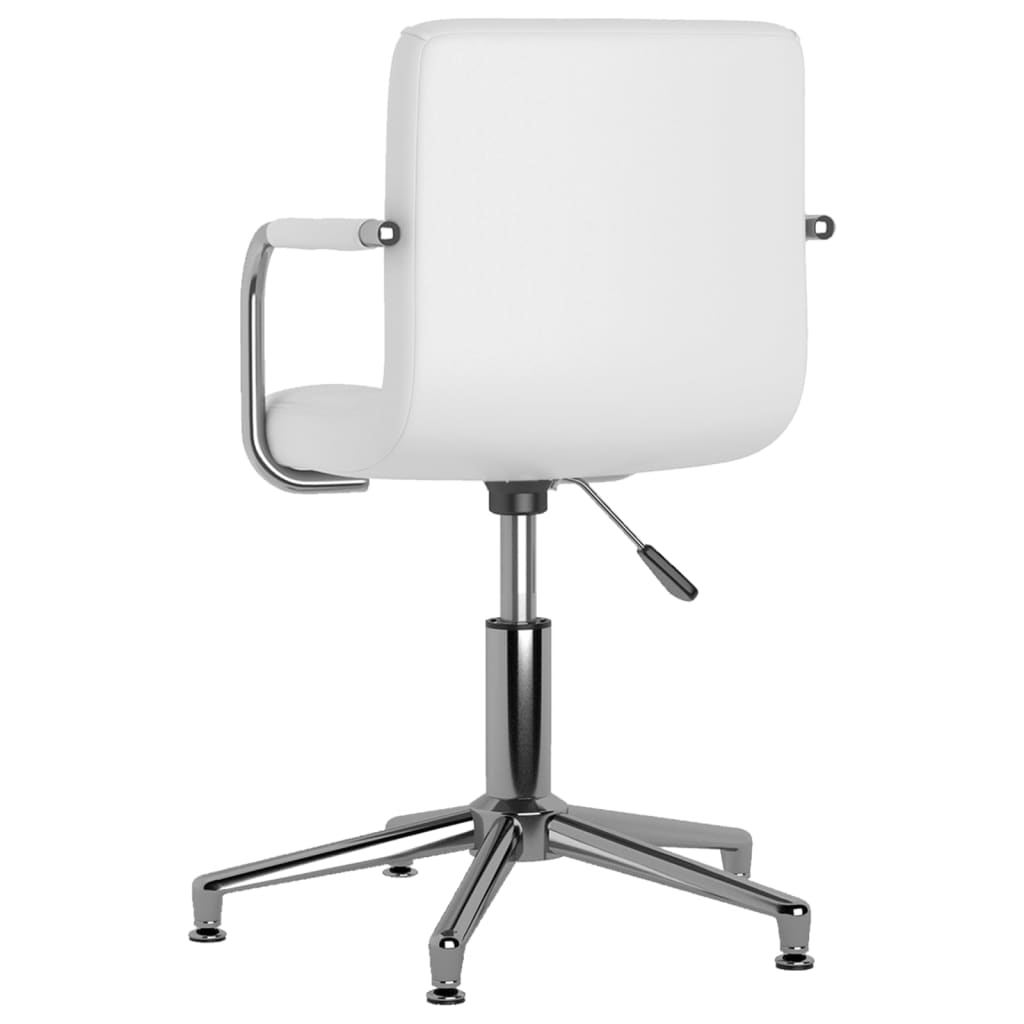 Cadeira de jantar giratória couro artificial branco