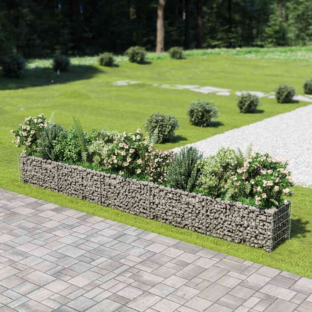 Canteiro elevado/cesto gabião 450x50x50 cm aço galvanizado