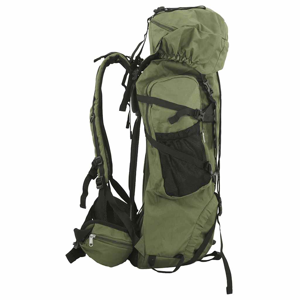 Mochila para caminhadas 100 l tecido oxford verde-tropa