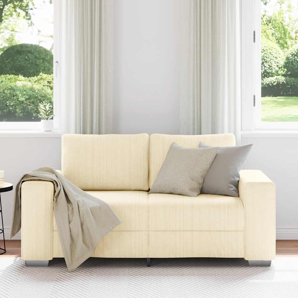 Sofá-luvas 160x77x82 cm tecido corduroy creme