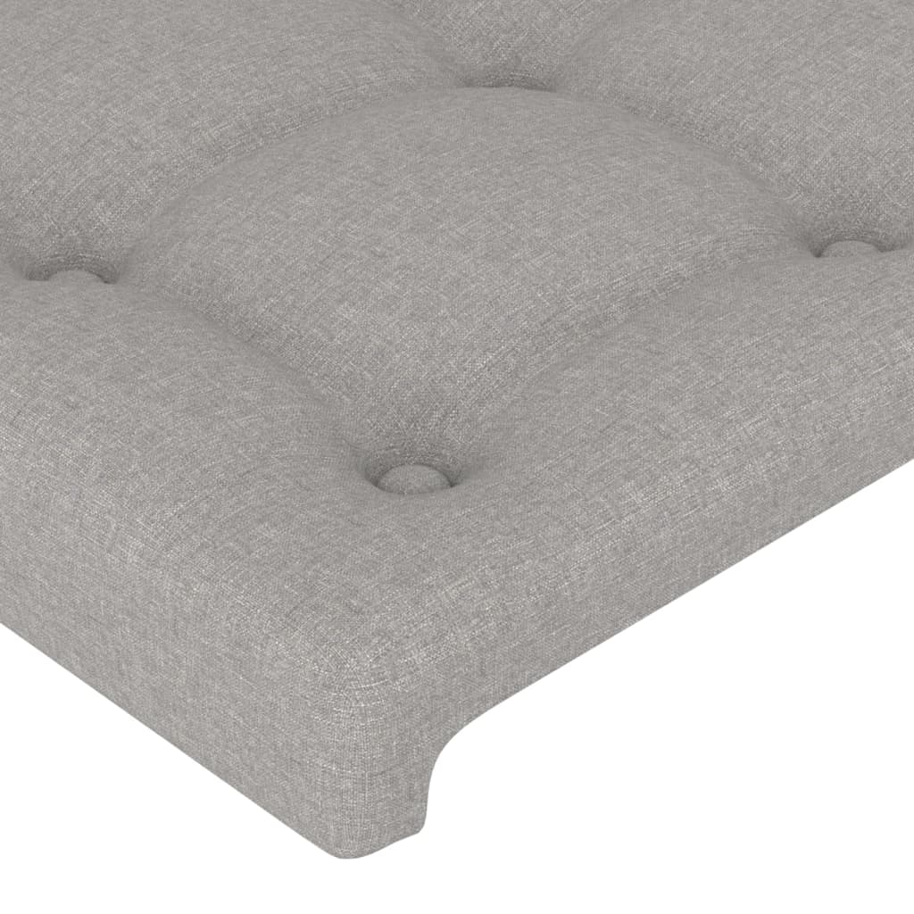 Cabeceira cinza claro 100x5x118/128 cm tecido