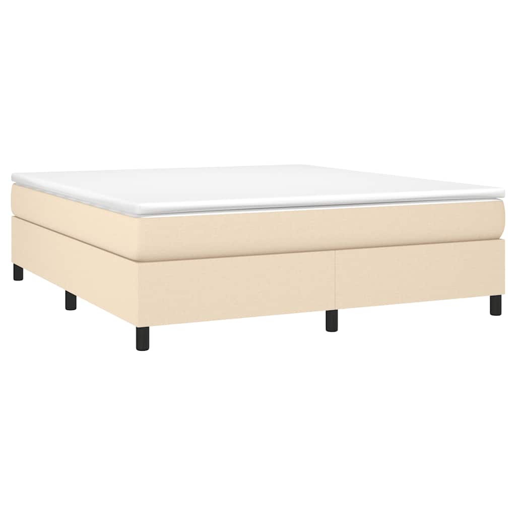 Estrutura de cama com molas 180x200 cm tecido cor creme