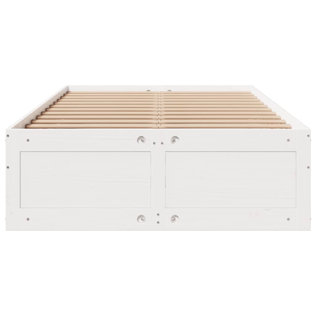 Cama sem colchão com gavetas 135x190 cm pinho maciço branco