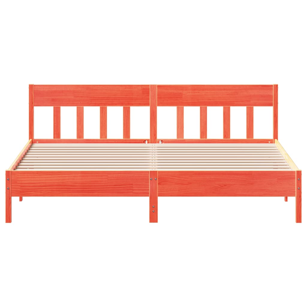 Cama sem colchão 180x200 cm pinho maciço castanho-mel