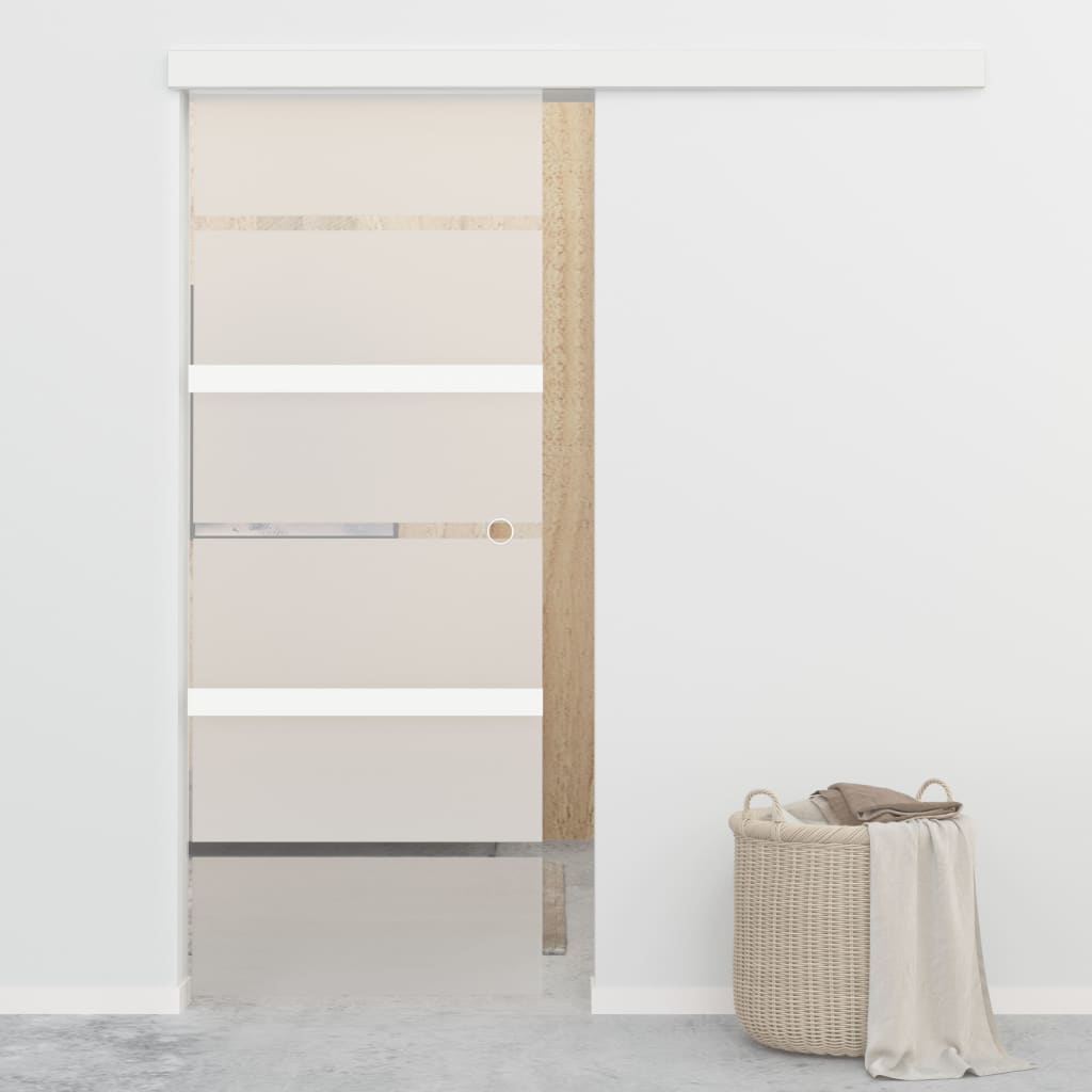 Porta deslizante batente suave vidro esg/alumínio 76x205 cm