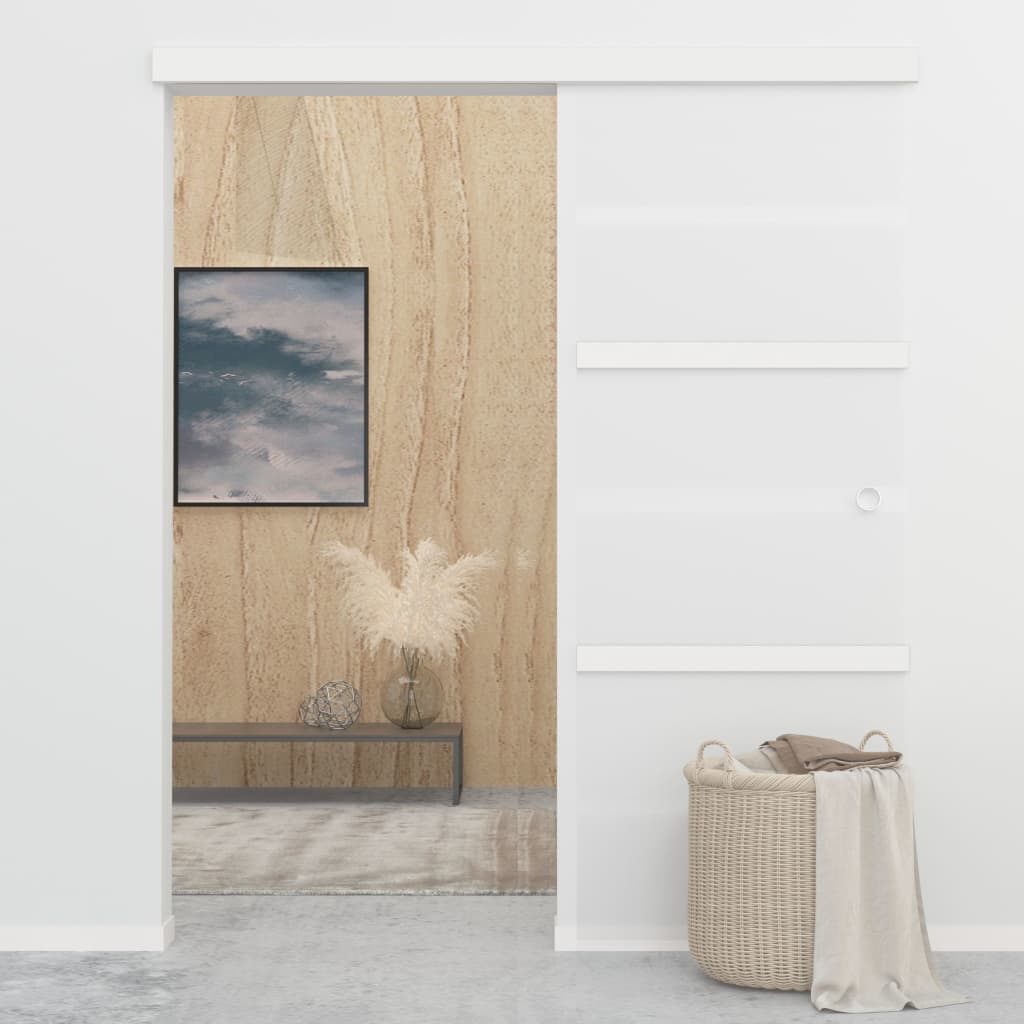 Porta deslizante batente suave vidro esg/alumínio 76x205 cm