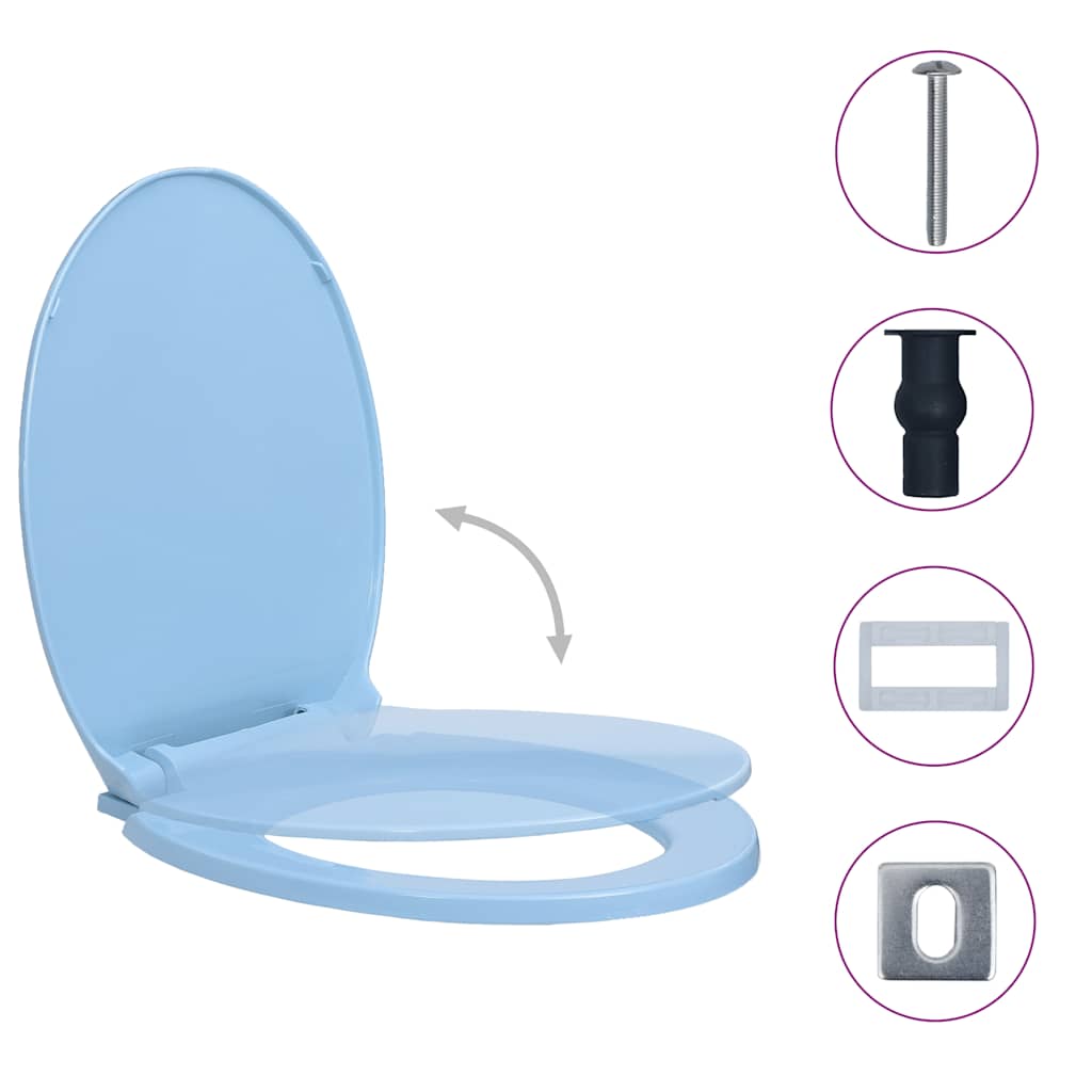 Tampo sanita oval fecho suave e remoção rápida azul